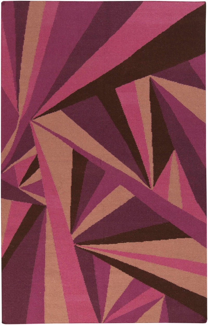Magenta Hand Woven 100% Wool Modern Rectangle Handmade rug, Indoor use only, no fringe, non-washable. runner also available