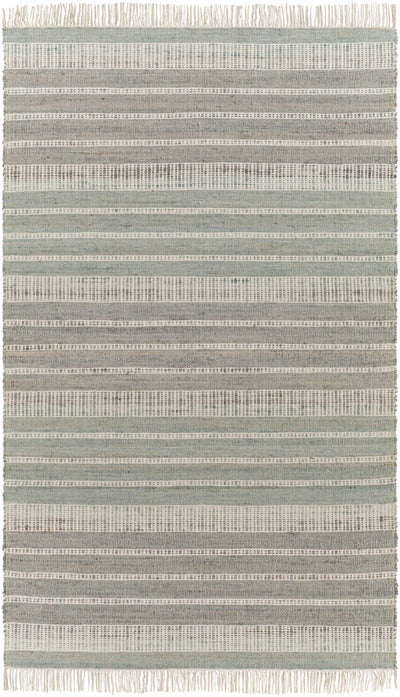 Gray Hand Woven 60% Jute, 40% Cotton Cottage Rectangle Handmade rug, Indoor use only, has fringe, non-washable. runner also available