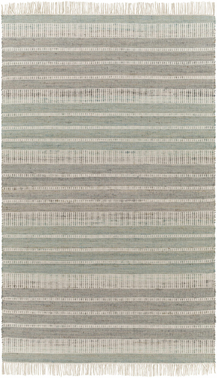 Gray Hand Woven 60% Jute, 40% Cotton Cottage Rectangle Handmade rug, Indoor use only, has fringe, non-washable. runner also available