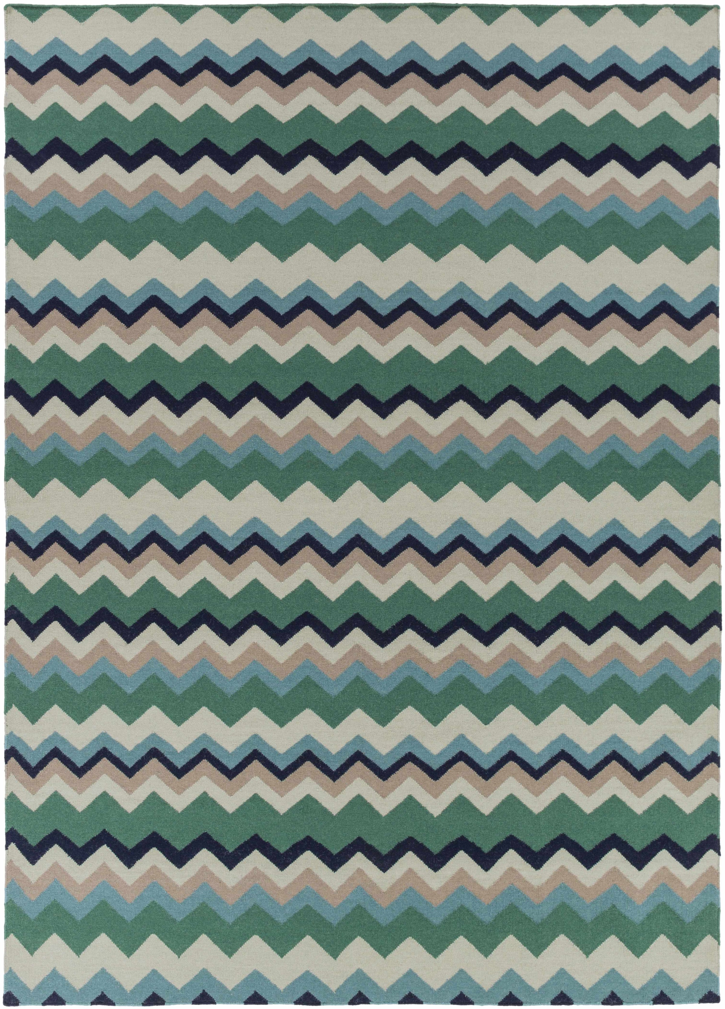 Dark Green Hand Woven 100% Wool Modern Rectangle Handmade rug, Indoor use only, no fringe, non-washable. runner also available
