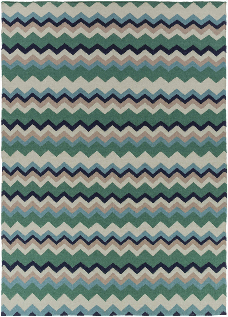 Dark Green Hand Woven 100% Wool Modern Rectangle Handmade rug, Indoor use only, no fringe, non-washable. runner also available