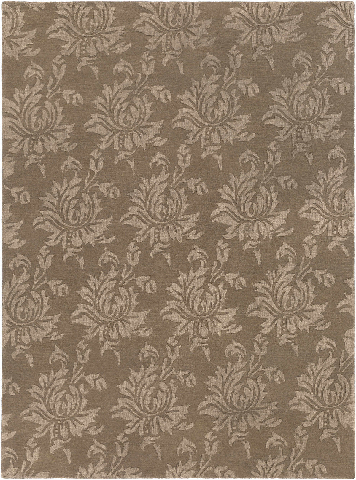 Brown Hand Loomed 100% Wool Modern Rectangle Handmade rug, Indoor use only, no fringe, non-washable. runner also available