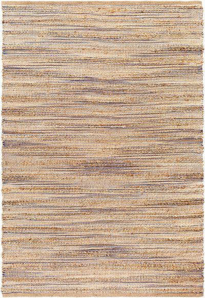 Blue Hand Woven 70% Jute, 30% Cotton Cottage Rectangle Handmade rug, Indoor use only, no fringe, non-washable. runner also available