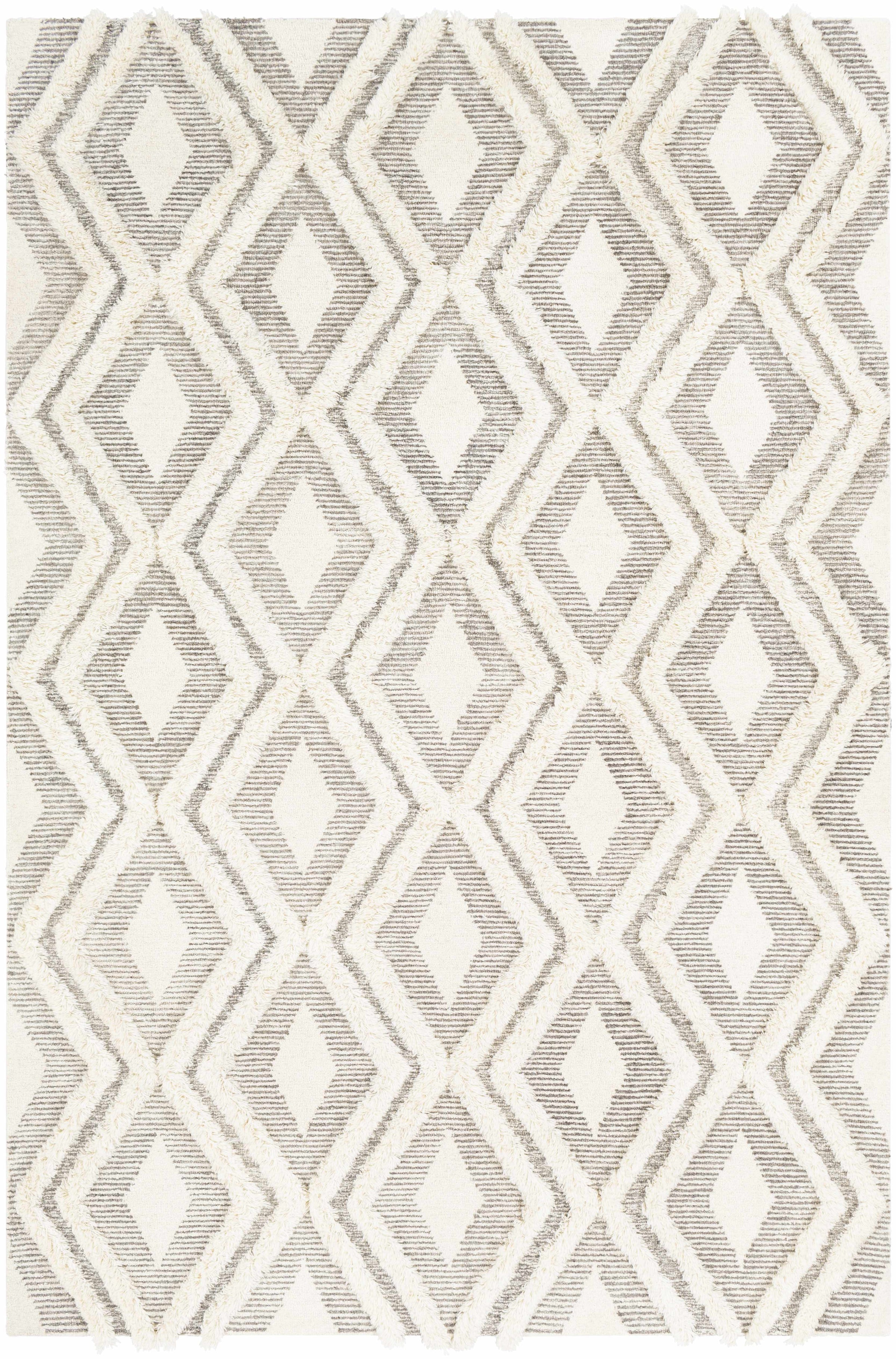 Brown Hand Tufted 100% Wool Global Rectangle Handmade rug, Indoor use only, no fringe, non-washable. runner, square also available