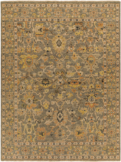 Light Brown Hand Knotted 100% Wool Traditional Rectangle Handmade rug, Indoor use only, has fringe, non-washable.