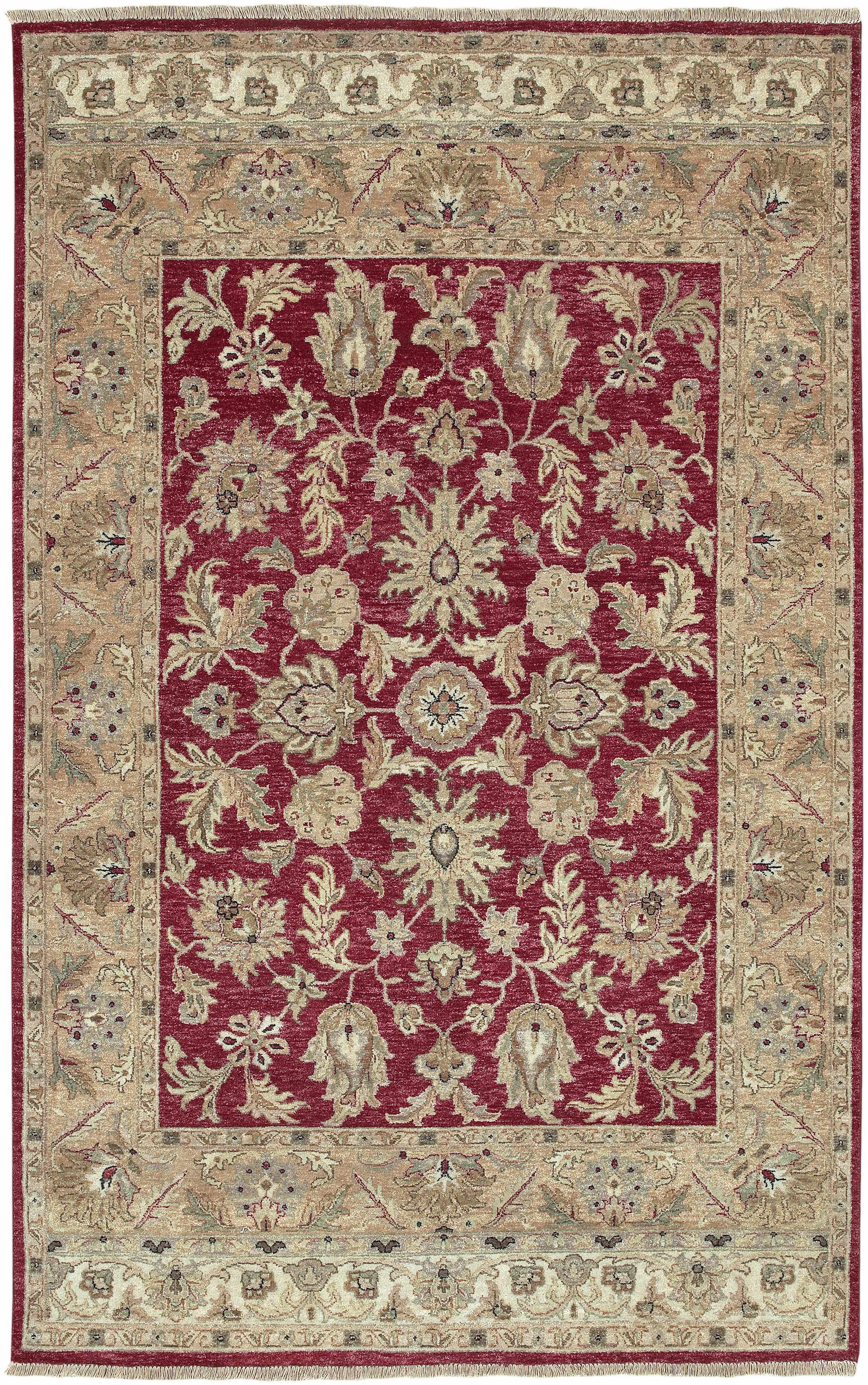 Red Hand Knotted 100% NZ Wool Traditional Rectangle Handmade rug, Indoor use only, no fringe, non-washable.