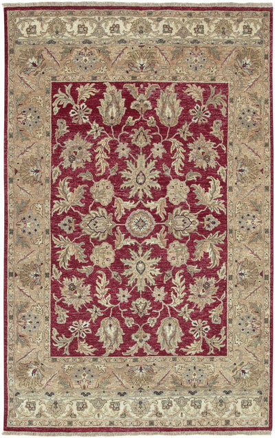 Red Hand Knotted 100% NZ Wool Traditional Rectangle Handmade rug, Indoor use only, no fringe, non-washable.