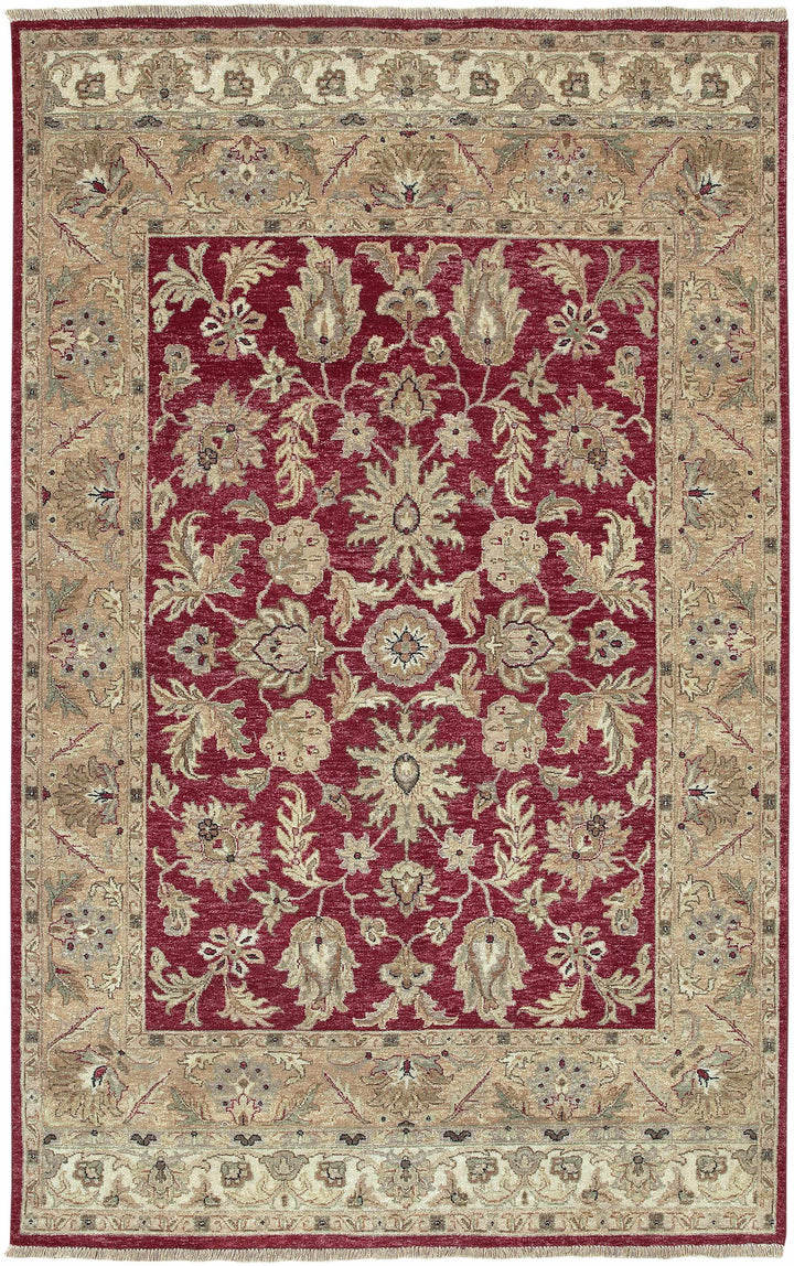 Red Hand Knotted 100% NZ Wool Traditional Rectangle Handmade rug, Indoor use only, no fringe, non-washable.