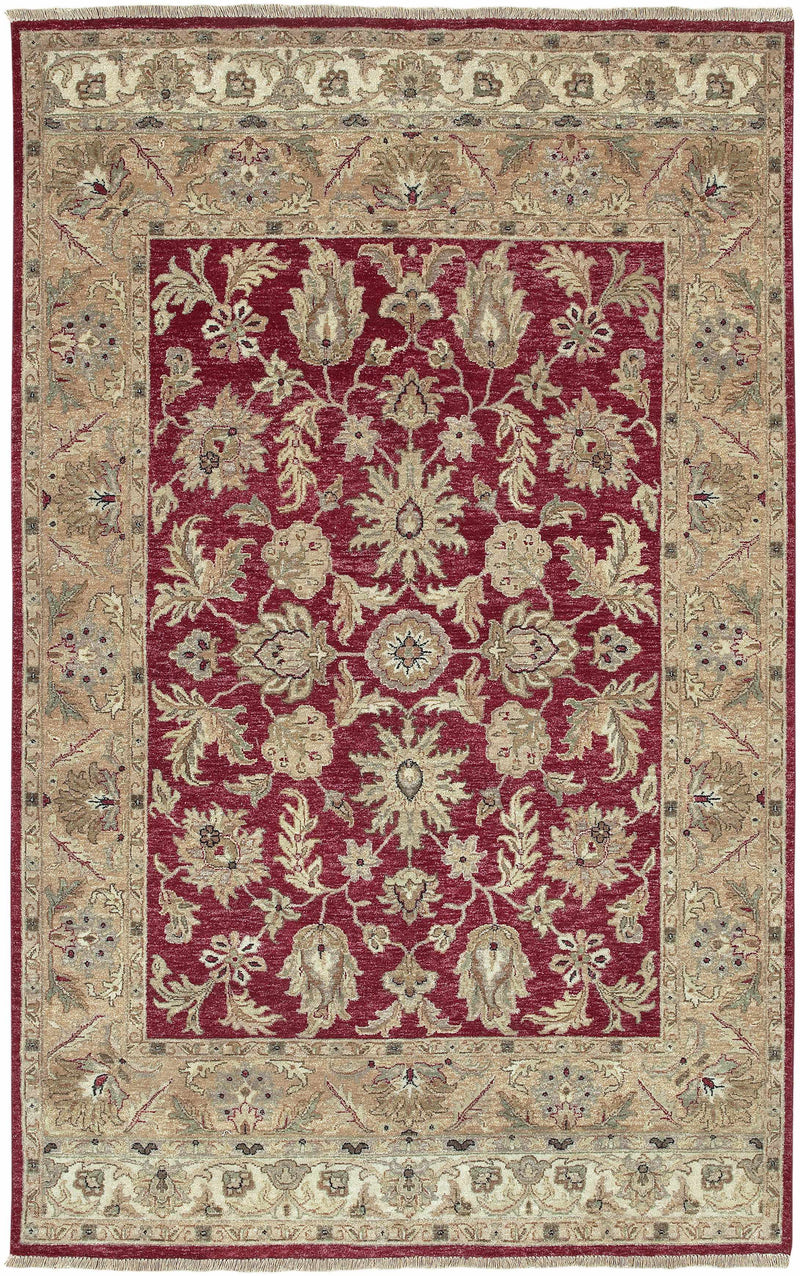 Red Hand Knotted 100% NZ Wool Traditional Rectangle Handmade rug, Indoor use only, no fringe, non-washable.