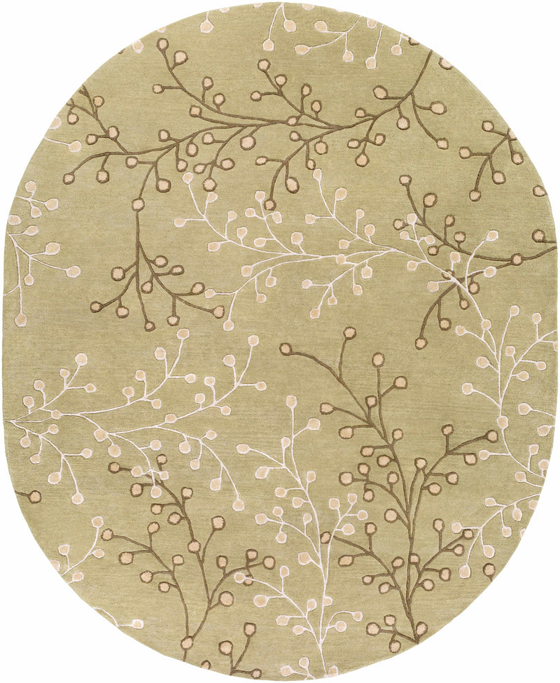 Olive Hand Tufted 100% Wool Cottage Rectangle Handmade rug, Indoor use only, no fringe, non-washable. round, square also available