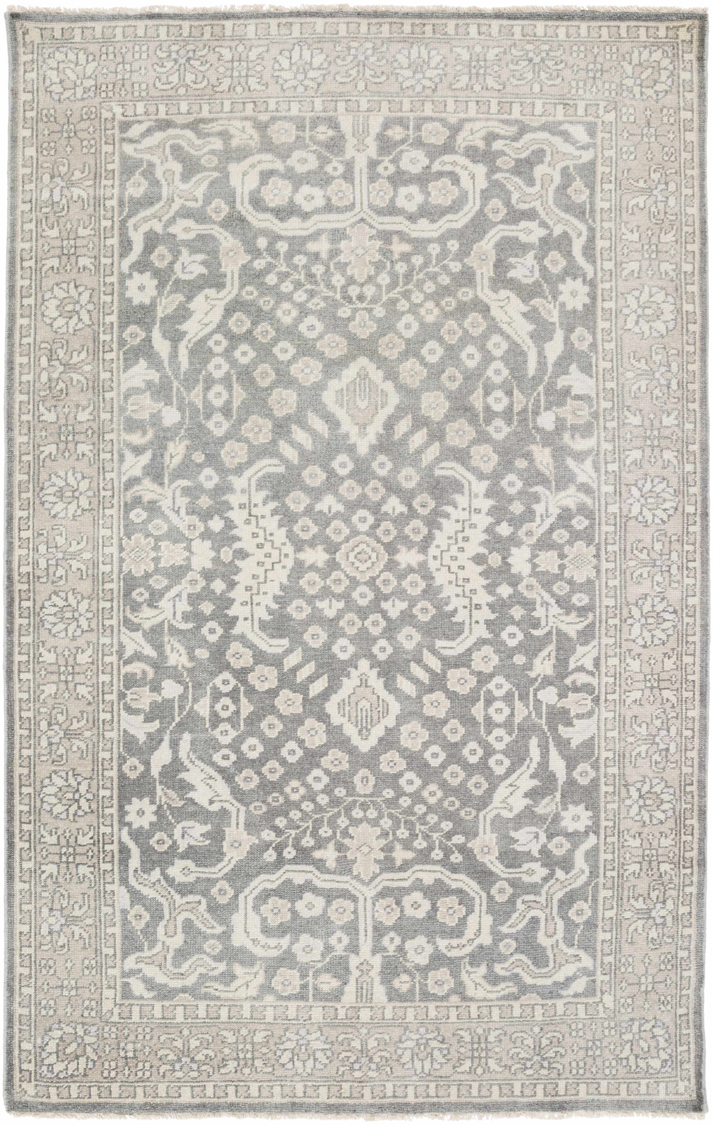 Charcoal Hand Knotted 100% Wool Traditional Rectangle Handmade rug, Indoor use only, has fringe, non-washable. round, runner also available