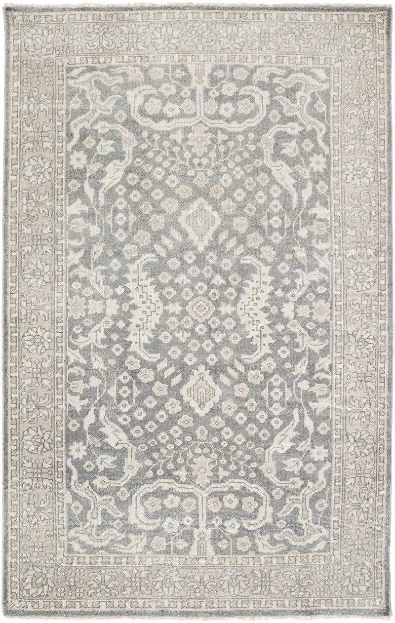 Charcoal Hand Knotted 100% Wool Traditional Rectangle Handmade rug, Indoor use only, has fringe, non-washable. round, runner also available
