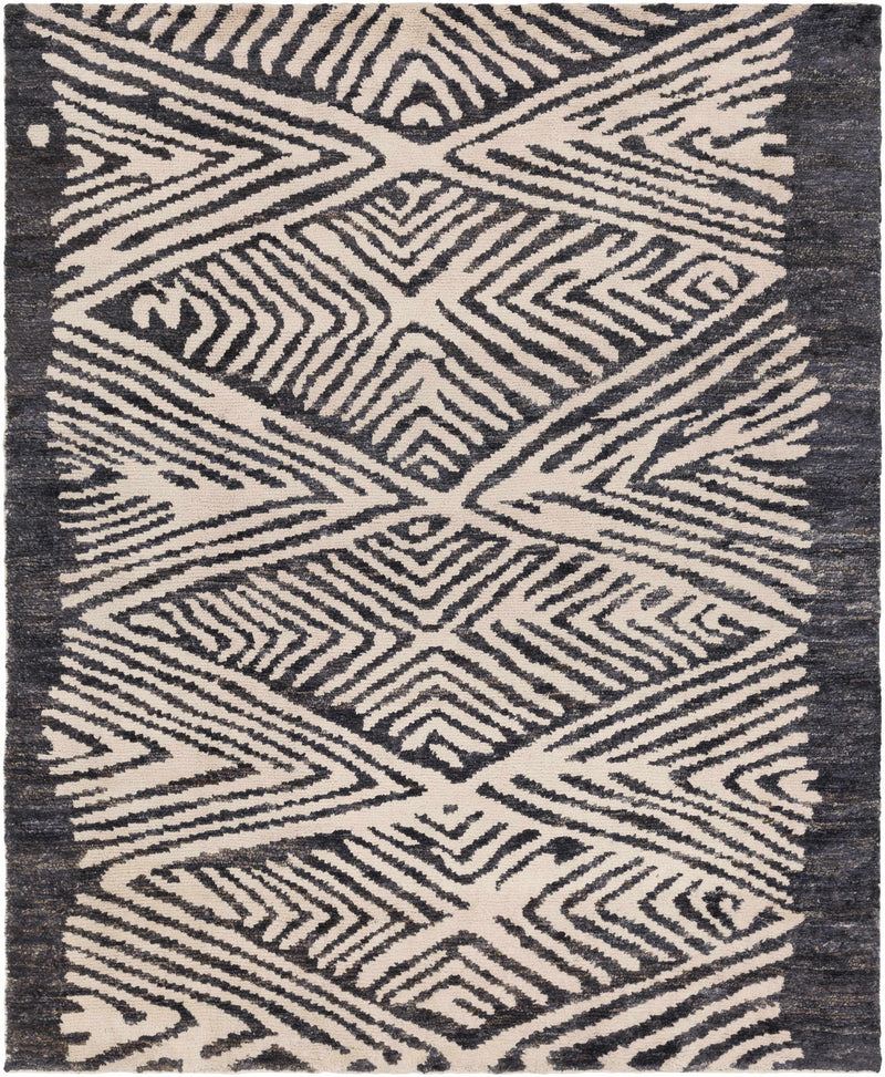 Black Hand Woven 100% Jute Global Rectangle Handmade rug, Indoor use only, no fringe, non-washable.