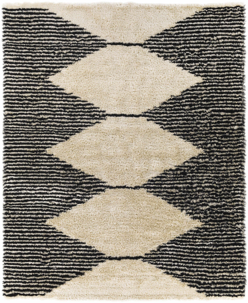 Black Hand Tufted 100% Polyester Modern Rectangle Handmade rug, Indoor use only, no fringe, non-washable.
