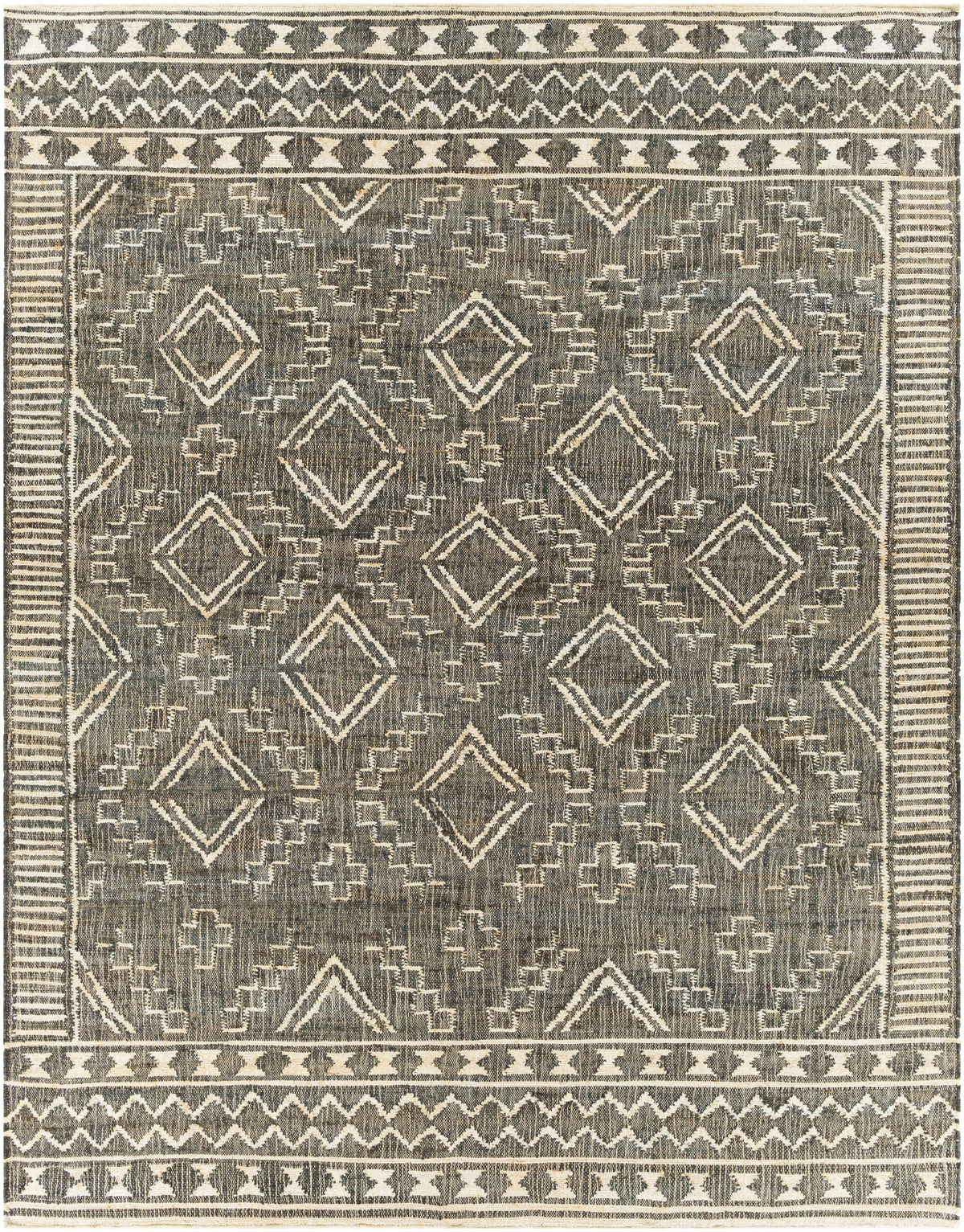 Black Hand Woven 100% Jute Global Rectangle Handmade rug, Indoor use only, no fringe, non-washable. runner also available