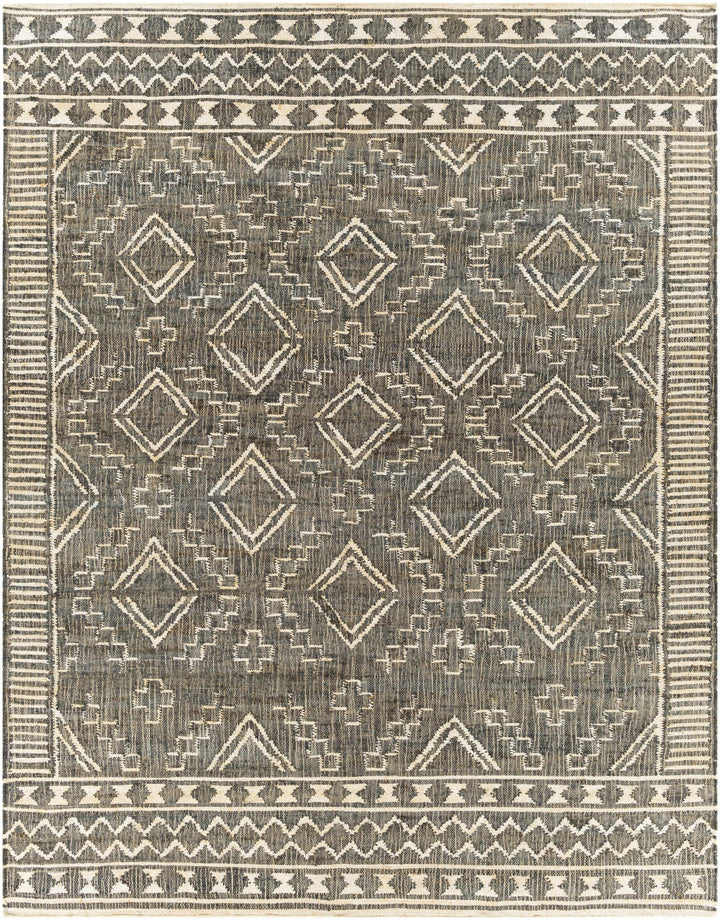 Black Hand Woven 100% Jute Global Rectangle Handmade rug, Indoor use only, no fringe, non-washable. runner also available