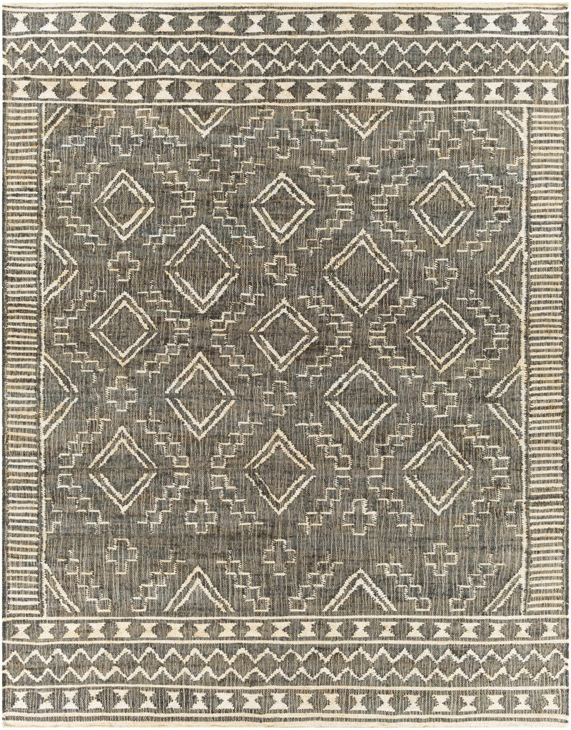 Black Hand Woven 100% Jute Global Rectangle Handmade rug, Indoor use only, no fringe, non-washable. runner also available