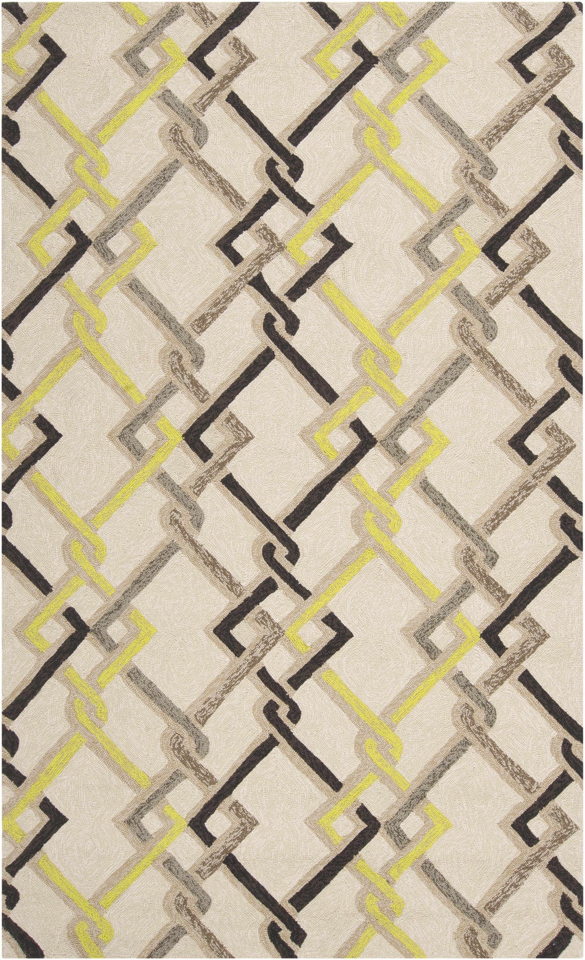 Light Beige Hand Hooked 100% Polypropylene Modern Rectangle Handmade rug, outdoor-safe, no fringe, non-washable. round, runner also available