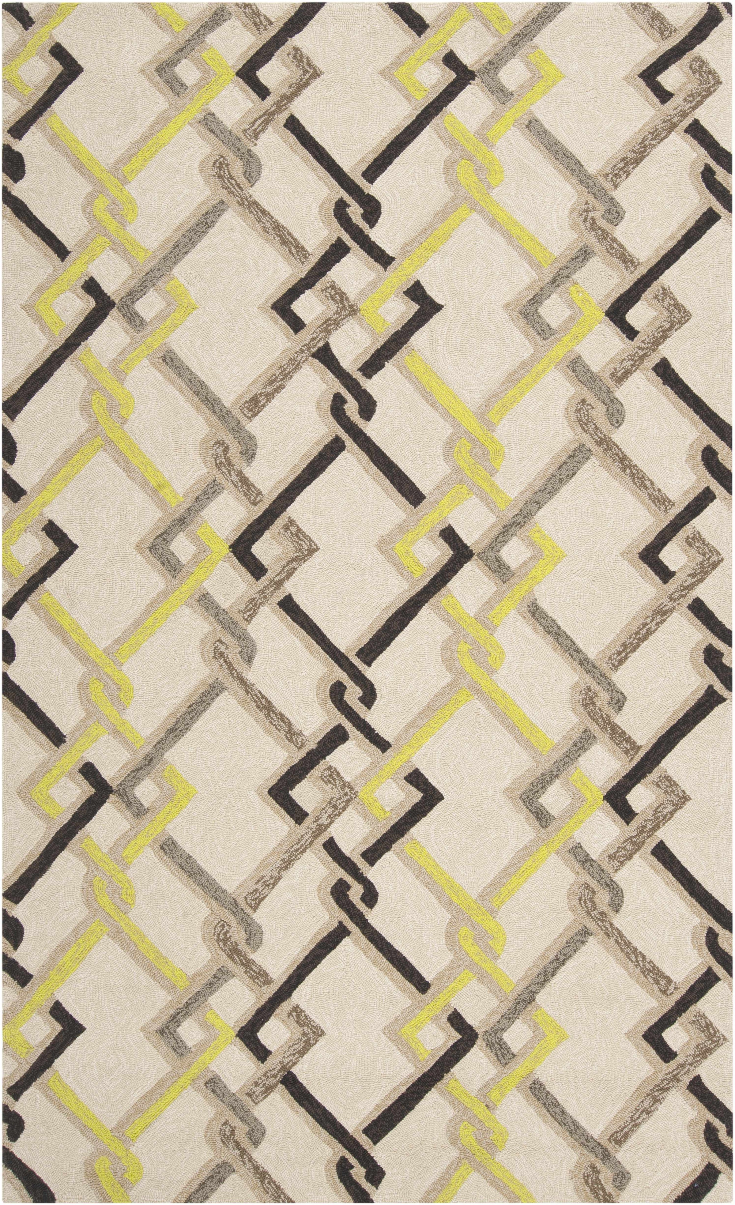 Light Beige Hand Hooked 100% Polypropylene Modern Rectangle Handmade rug, outdoor-safe, no fringe, non-washable. round, runner also available