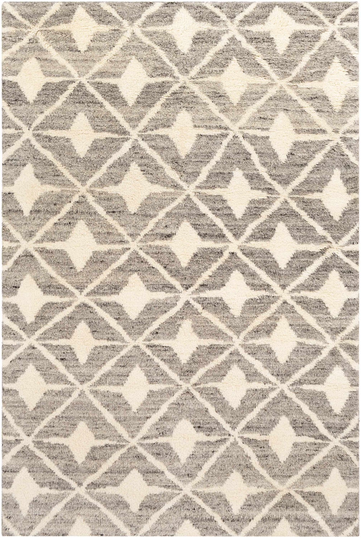 Taupe Hand Knotted 100% Wool Global Rectangle Handmade rug, Indoor use only, no fringe, non-washable.