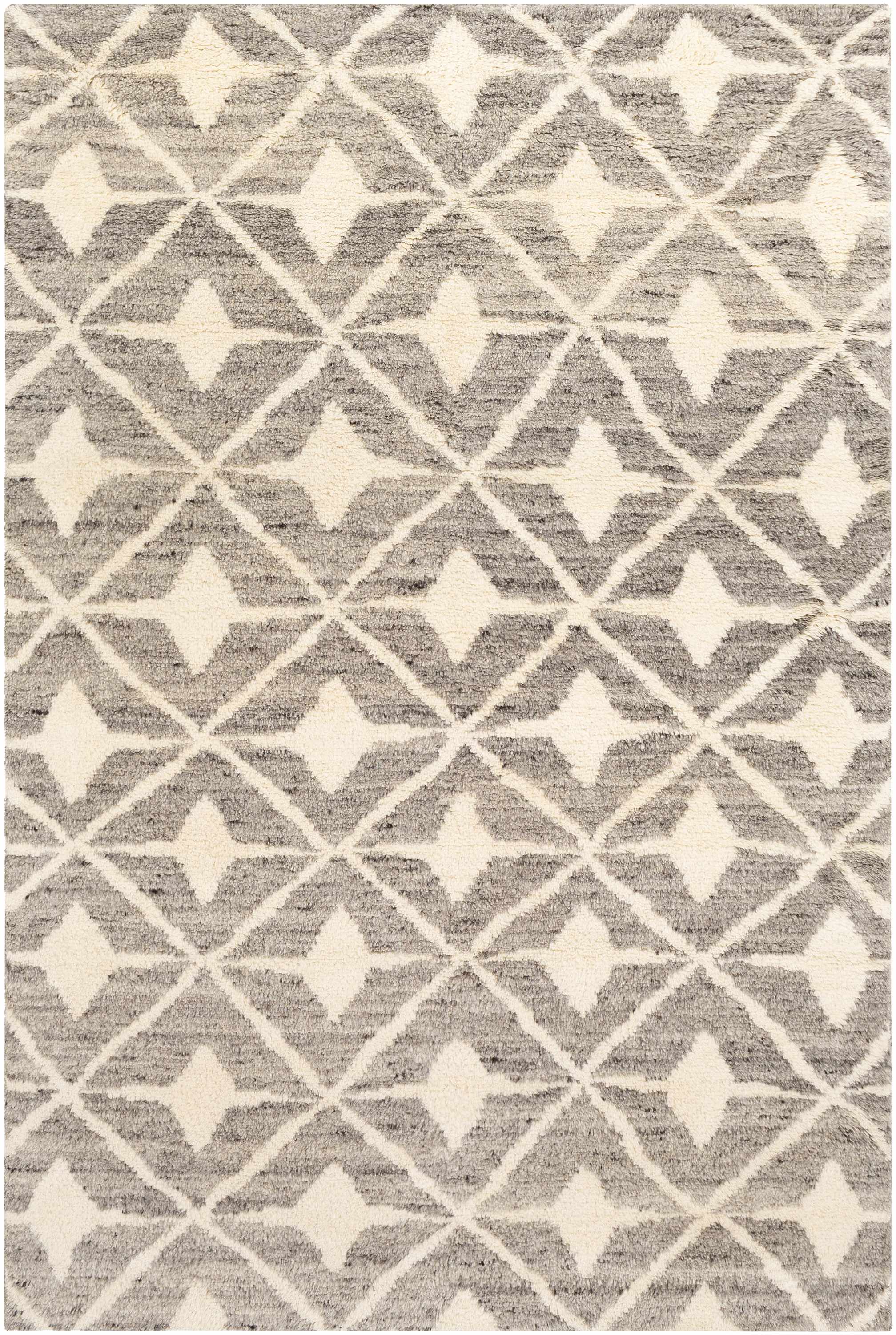 Taupe Hand Knotted 100% Wool Global Rectangle Handmade rug, Indoor use only, no fringe, non-washable.
