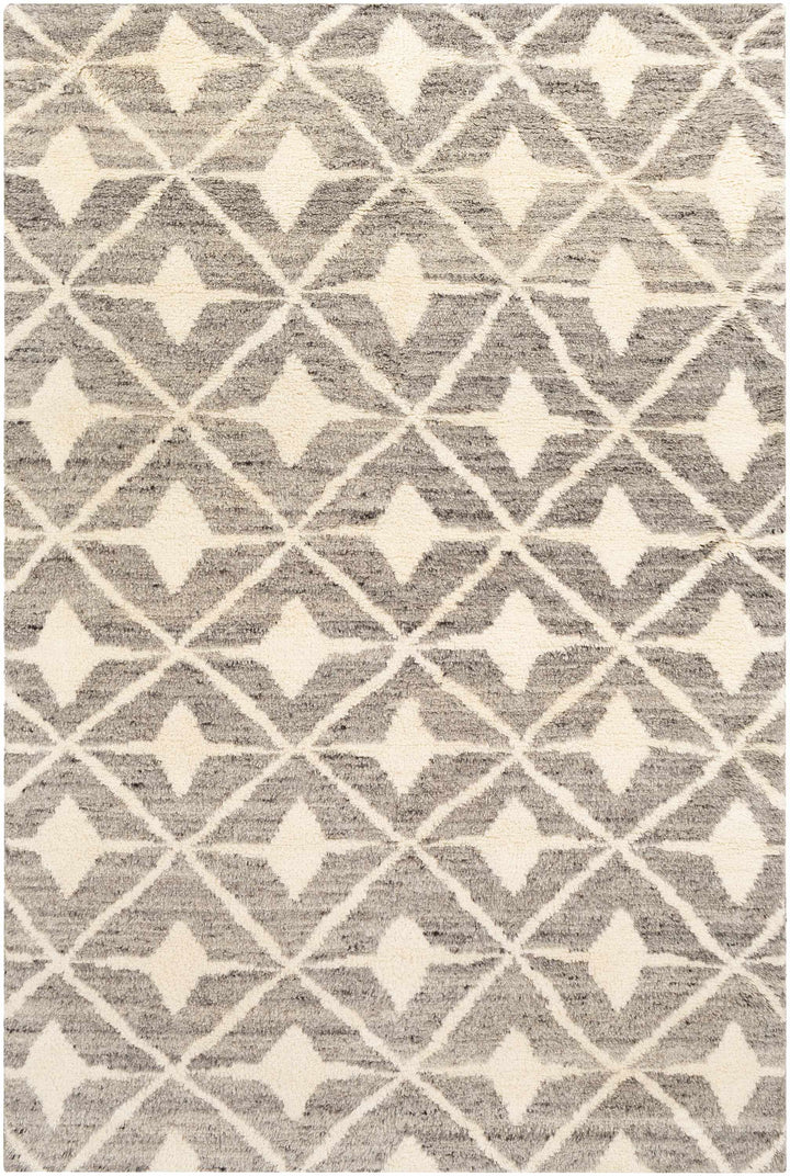 Taupe Hand Knotted 100% Wool Global Rectangle Handmade rug, Indoor use only, no fringe, non-washable.