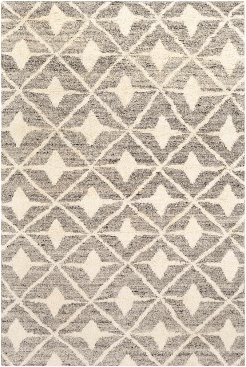 Taupe Hand Knotted 100% Wool Global Rectangle Handmade rug, Indoor use only, no fringe, non-washable.