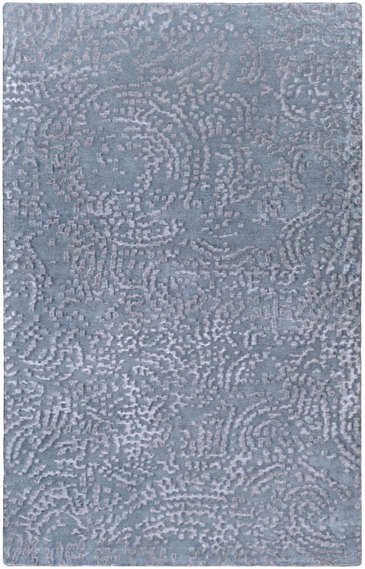 Charcoal Hand Knotted 70% NZ Wool, 30% Viscose Modern Rectangle Handmade rug, Indoor use only, no fringe, non-washable.