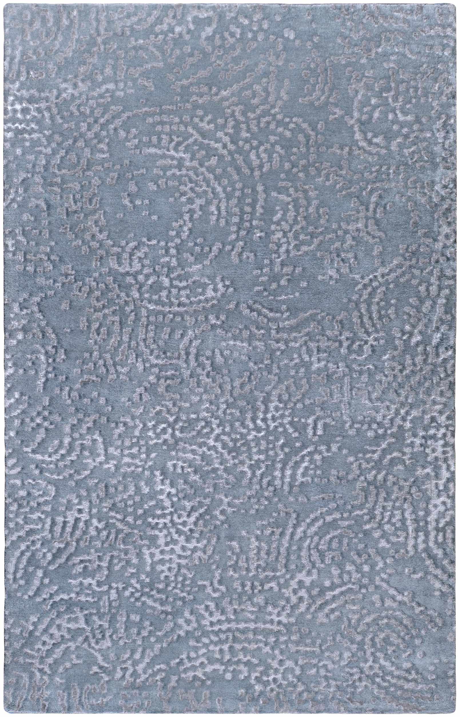 Charcoal Hand Knotted 70% NZ Wool, 30% Viscose Modern Rectangle Handmade rug, Indoor use only, no fringe, non-washable.