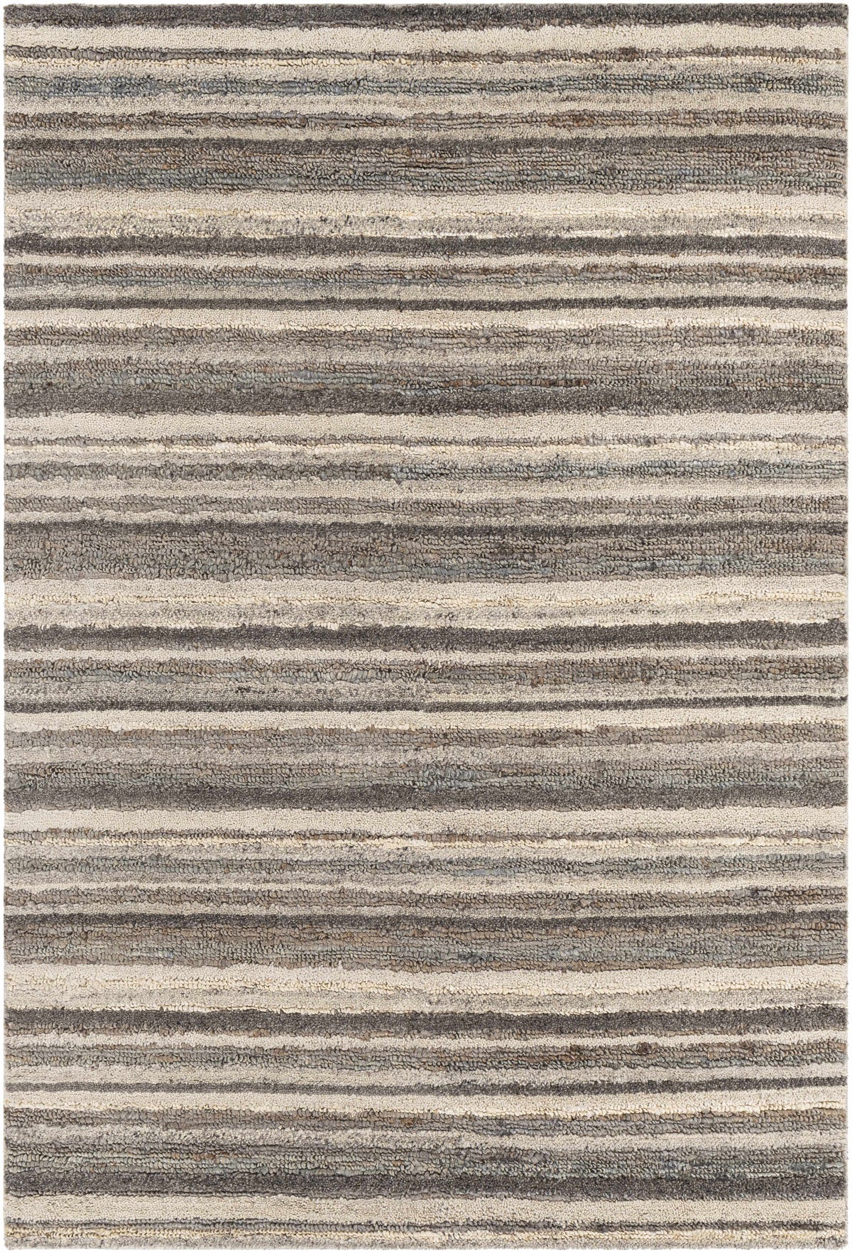 Charcoal Hand Woven 50% Jute, 50% Wool Traditional Rectangle Handmade rug, Indoor use only, no fringe, non-washable.