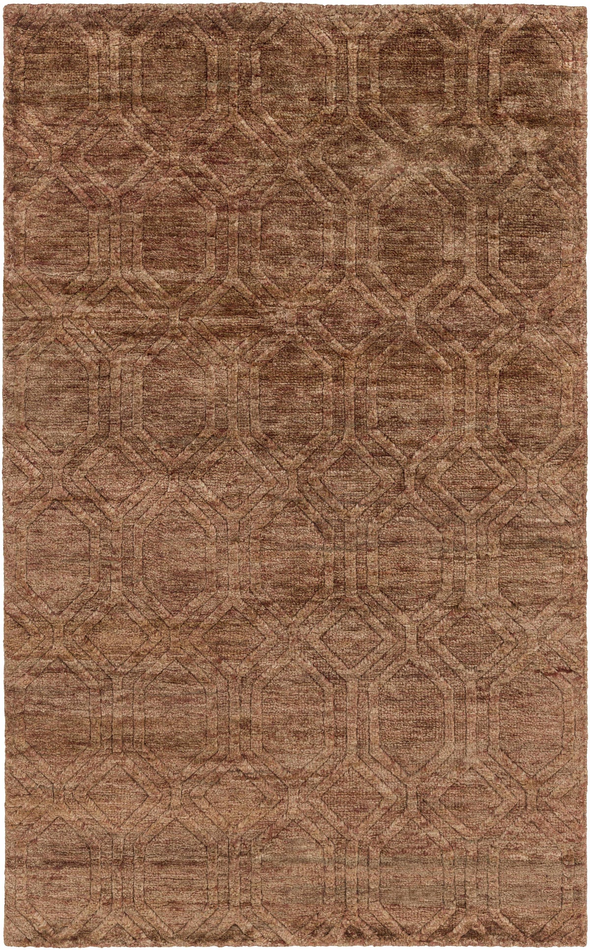 Rust Hand Knotted 100% Jute Traditional Rectangle Handmade rug, Indoor use only, no fringe, non-washable. runner also available