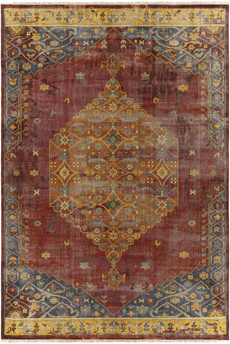 Mauve Hand Knotted 100% NZ Wool Traditional Rectangle Handmade rug, Indoor use only, has fringe, non-washable.