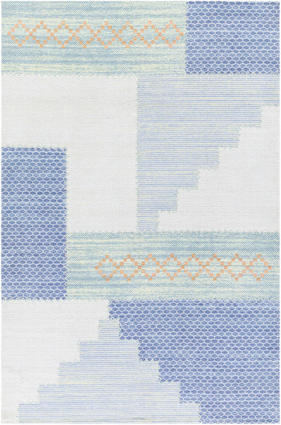 Denim Hand Woven 50% Viscose, 40% Polyester, 10% Cotton Cottage Rectangle Handmade rug, Indoor use only, no fringe, non-washable. runner also available