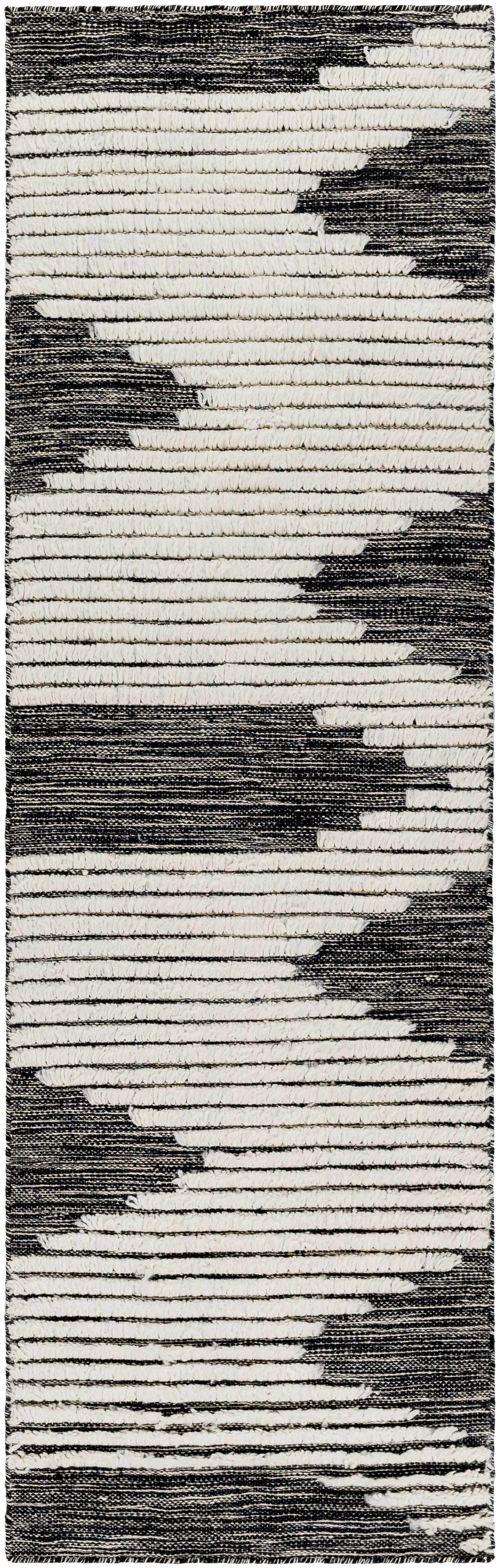 Black Hand Woven 100% Wool Global Rectangle Handmade rug, Indoor use only, no fringe, non-washable. runner also available