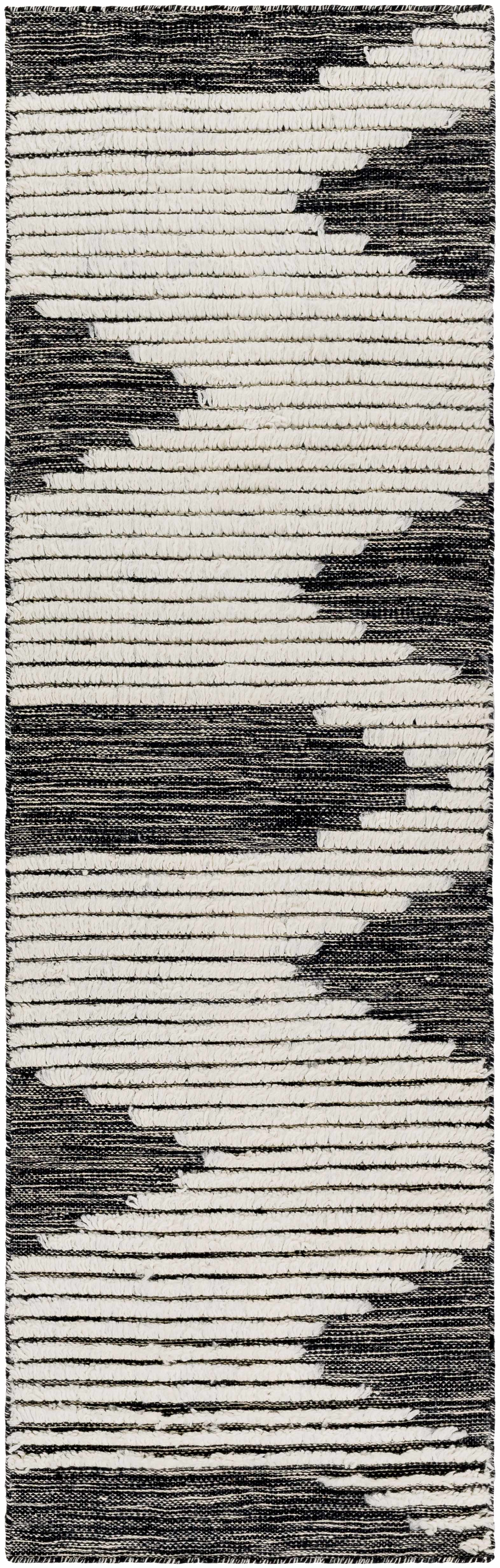 Black Hand Woven 100% Wool Global Rectangle Handmade rug, Indoor use only, no fringe, non-washable. runner also available