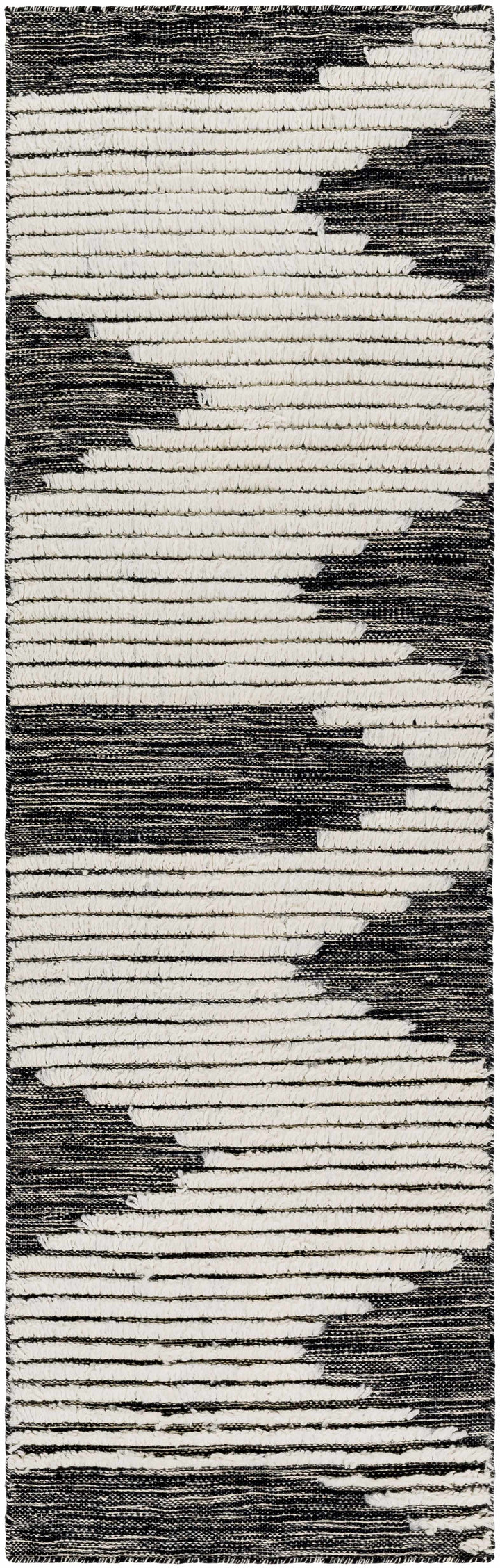 Black Hand Woven 100% Wool Global Rectangle Handmade rug, Indoor use only, no fringe, non-washable. runner also available