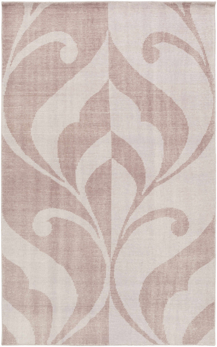 Mauve Hand Knotted 100% Wool Modern Rectangle Handmade rug, Indoor use only, no fringe, non-washable.