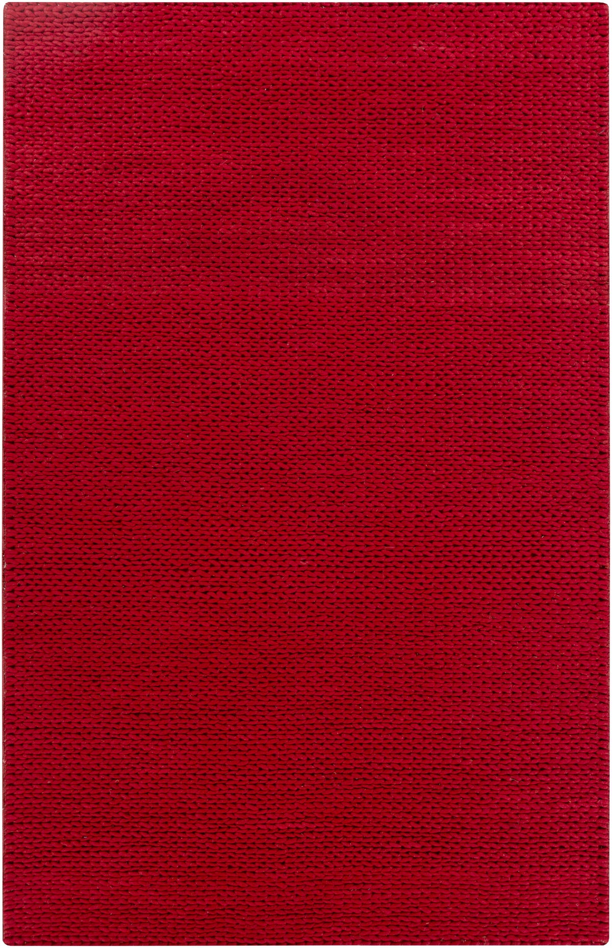 Red Hand Woven 100% Wool Cottage Rectangle Handmade rug, Indoor use only, no fringe, non-washable.