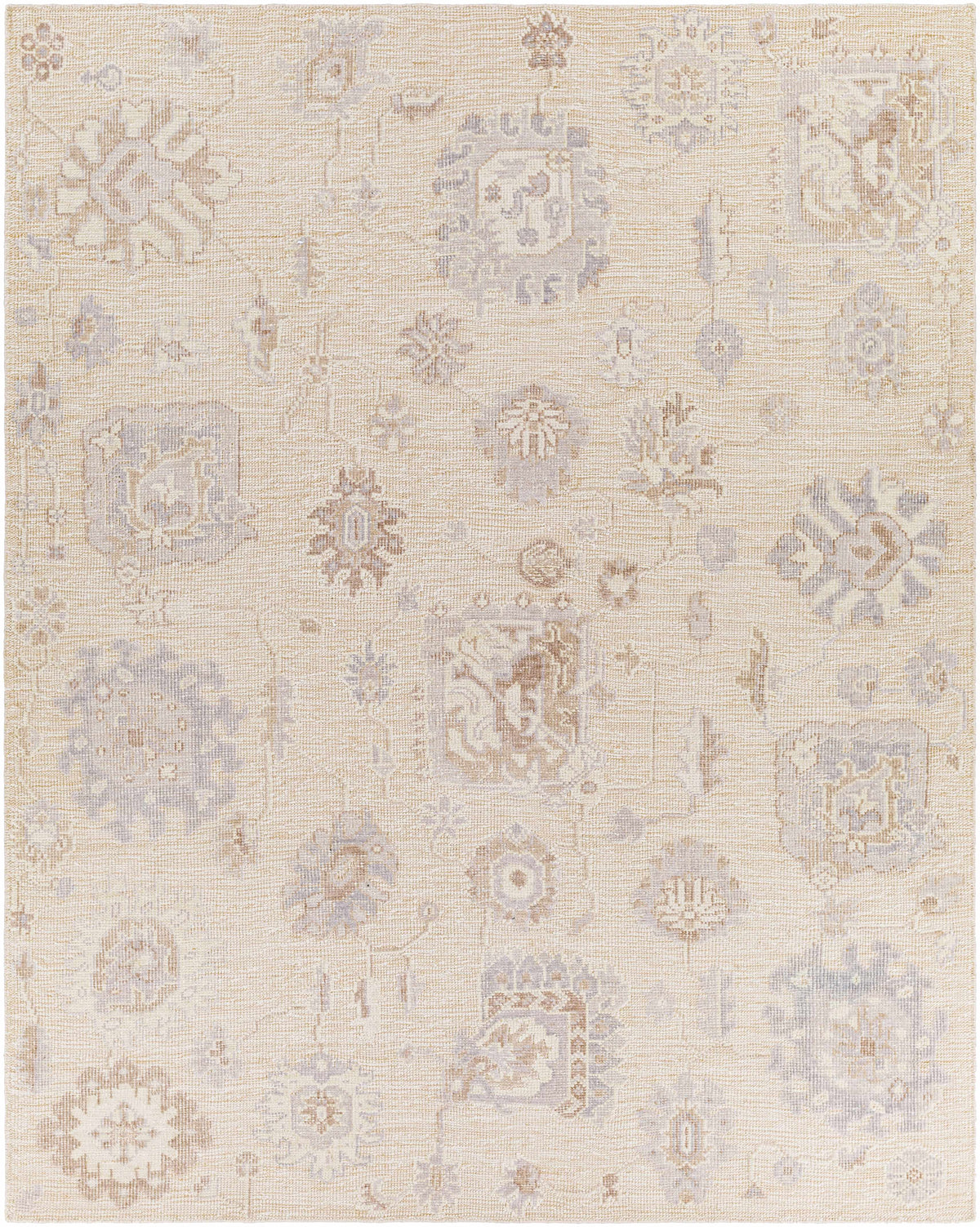 Light Gray Hand Knotted 100% Recycled PET Yarn Traditional Rectangle Handmade rug, Indoor use only, no fringe, non-washable. runner also available