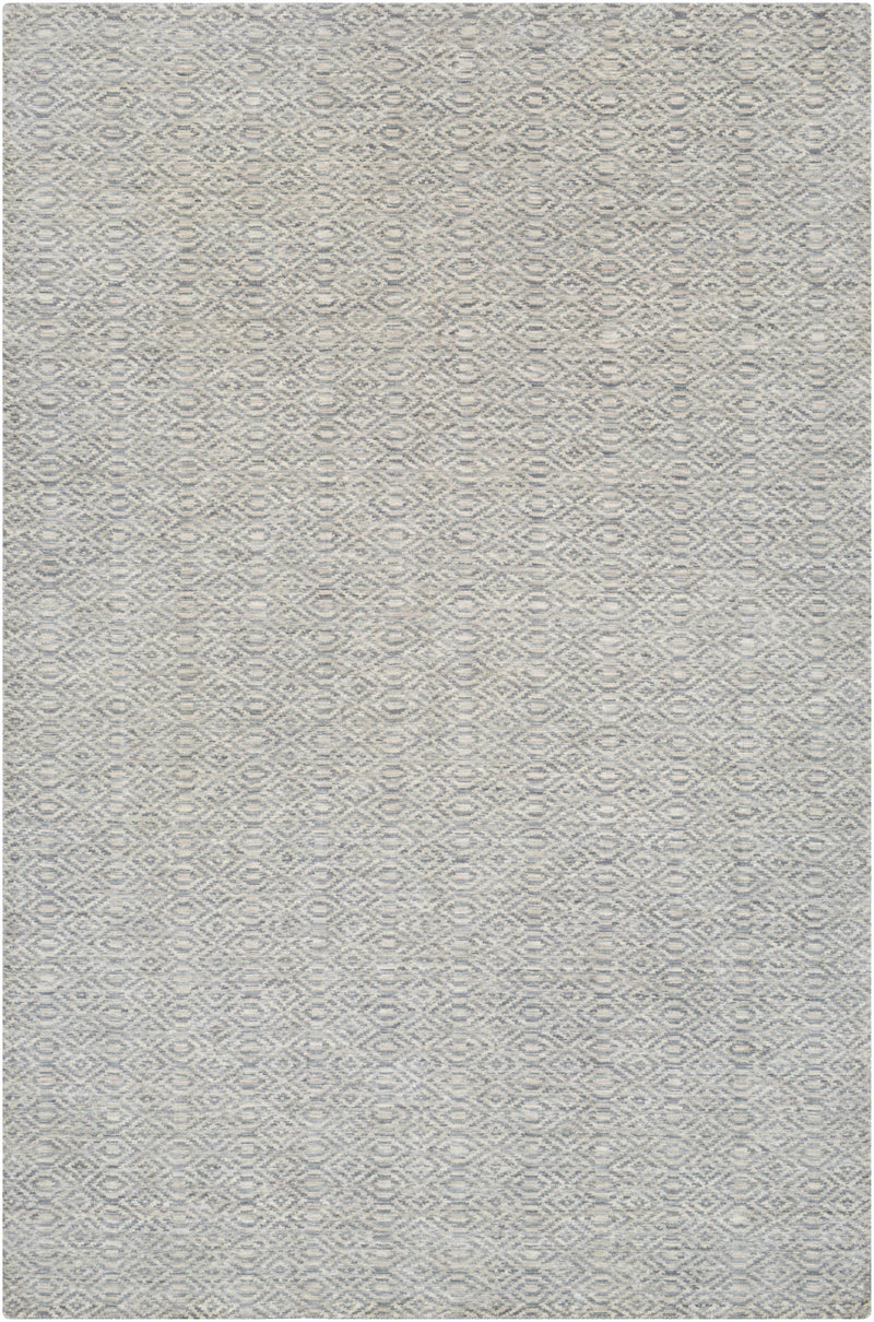 Medium Gray Hand Loomed 100% Wool Modern Rectangle Handmade rug, Indoor use only, no fringe, non-washable.