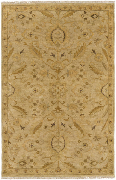 Light Olive Hand Knotted 100% NZ Wool Traditional Rectangle Handmade rug, Indoor use only, no fringe, non-washable.