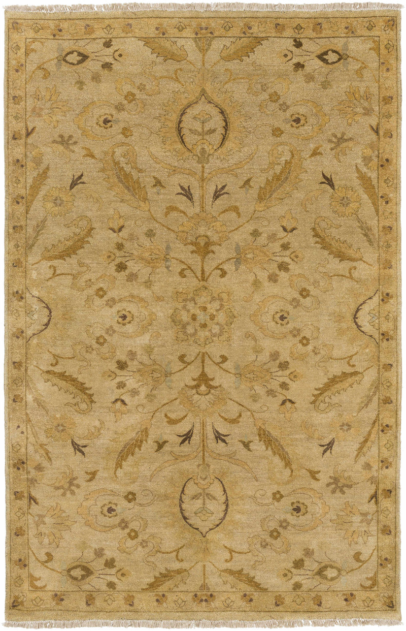 Light Olive Hand Knotted 100% NZ Wool Traditional Rectangle Handmade rug, Indoor use only, no fringe, non-washable.