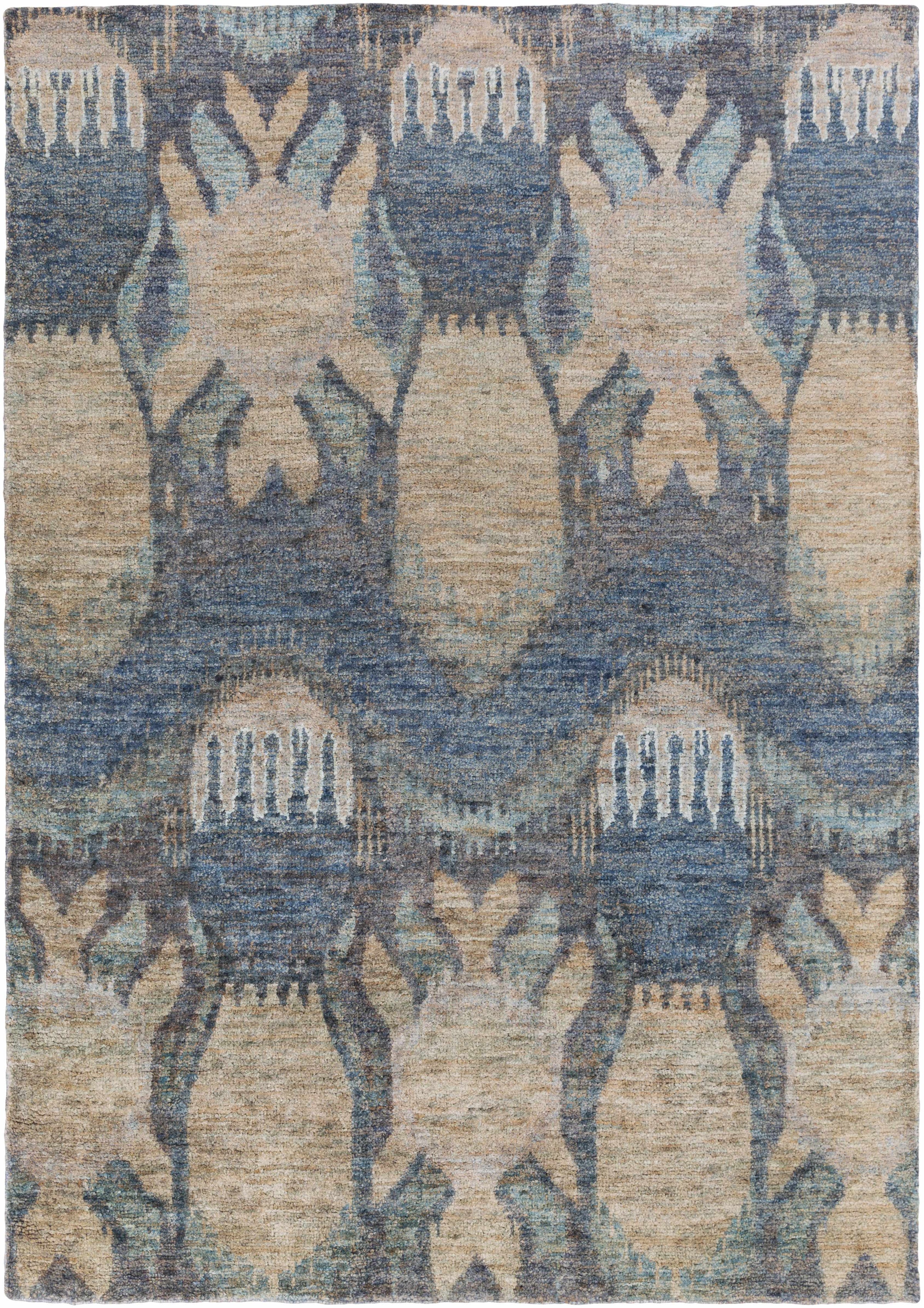 Ink Blue Hand Knotted 100% Jute Rustic Rectangle Handmade rug, Indoor use only, no fringe, non-washable. runner also available