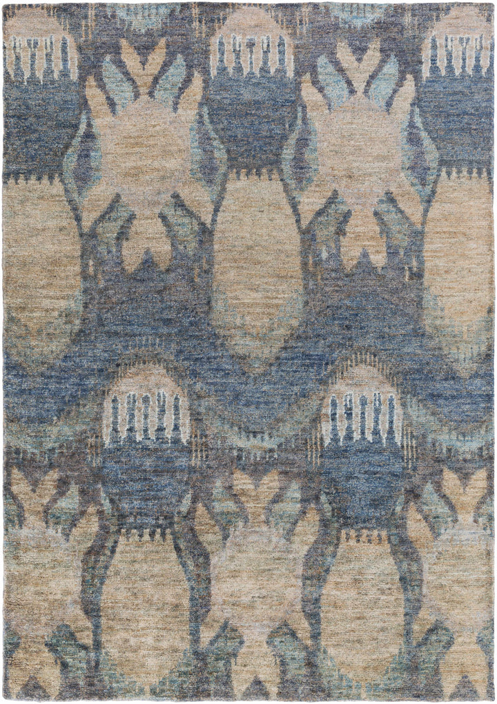Ink Blue Hand Knotted 100% Jute Rustic Rectangle Handmade rug, Indoor use only, no fringe, non-washable. runner also available