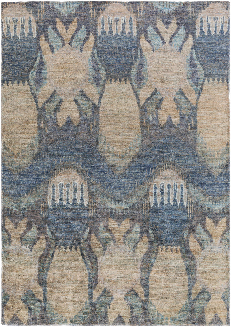 Ink Blue Hand Knotted 100% Jute Rustic Rectangle Handmade rug, Indoor use only, no fringe, non-washable. runner also available