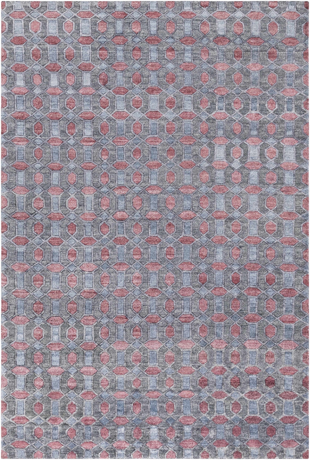 Ink Blue Hand Knotted 100% Viscose Modern Rectangle Handmade rug, Indoor use only, no fringe, non-washable.