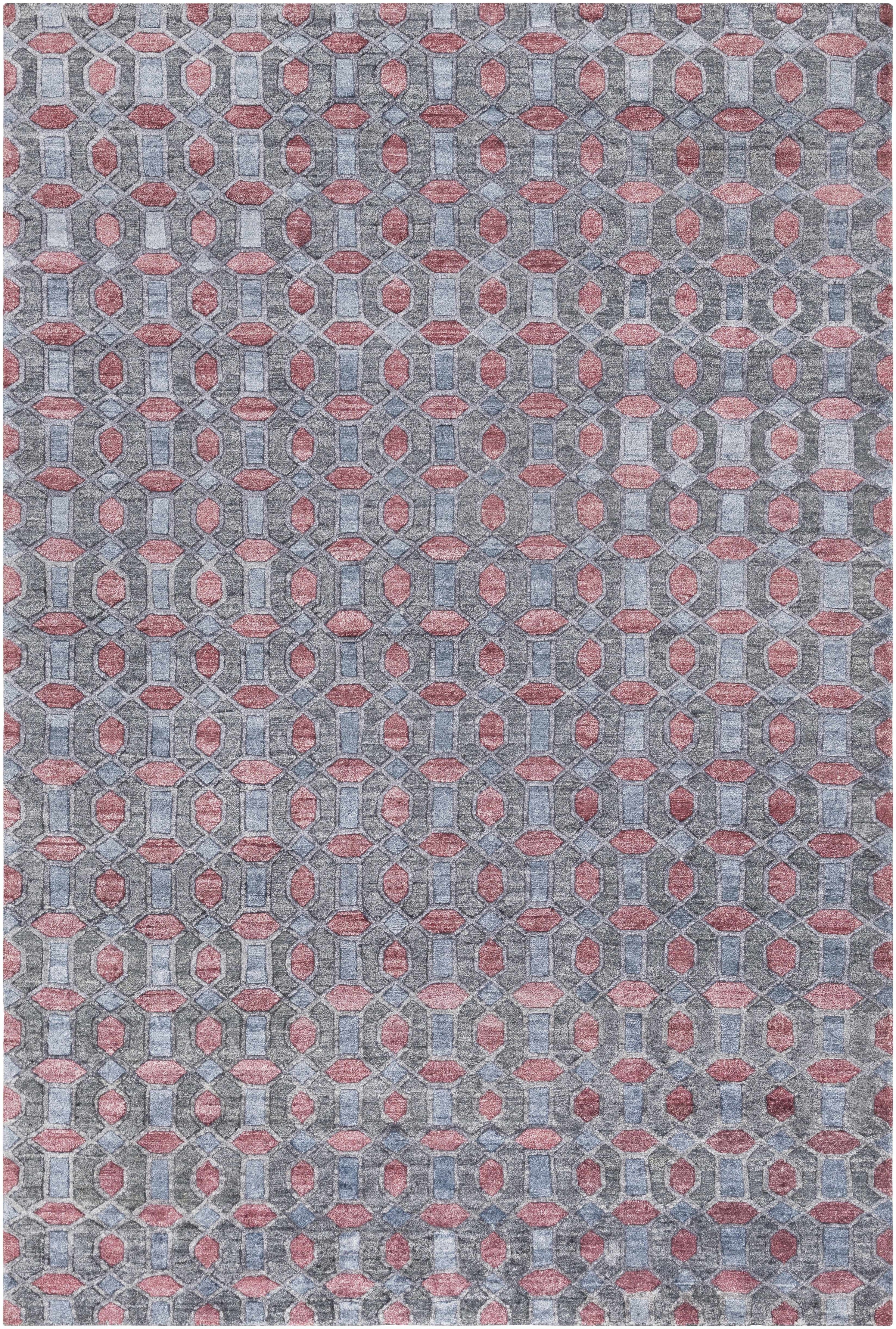 Ink Blue Hand Knotted 100% Viscose Modern Rectangle Handmade rug, Indoor use only, no fringe, non-washable.