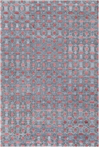 Ink Blue Hand Knotted 100% Viscose Modern Rectangle Handmade rug, Indoor use only, no fringe, non-washable.
