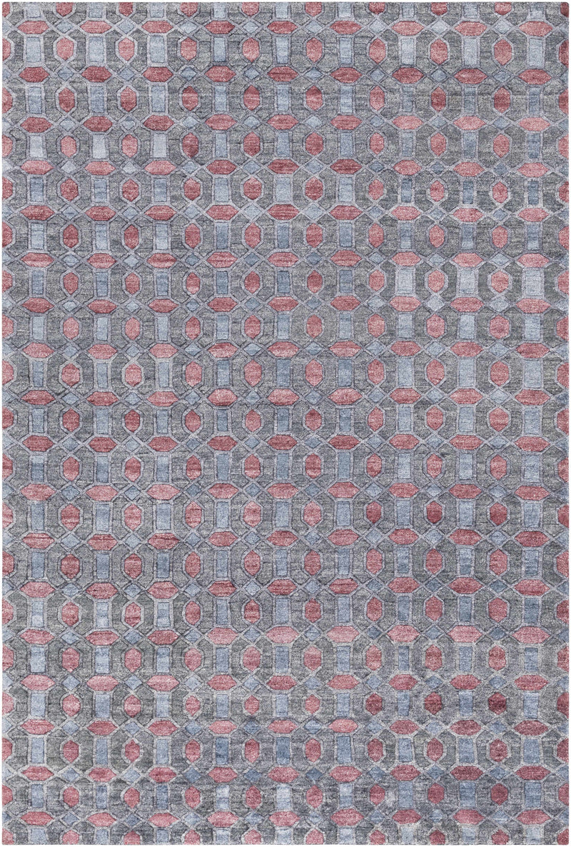 Ink Blue Hand Knotted 100% Viscose Modern Rectangle Handmade rug, Indoor use only, no fringe, non-washable.