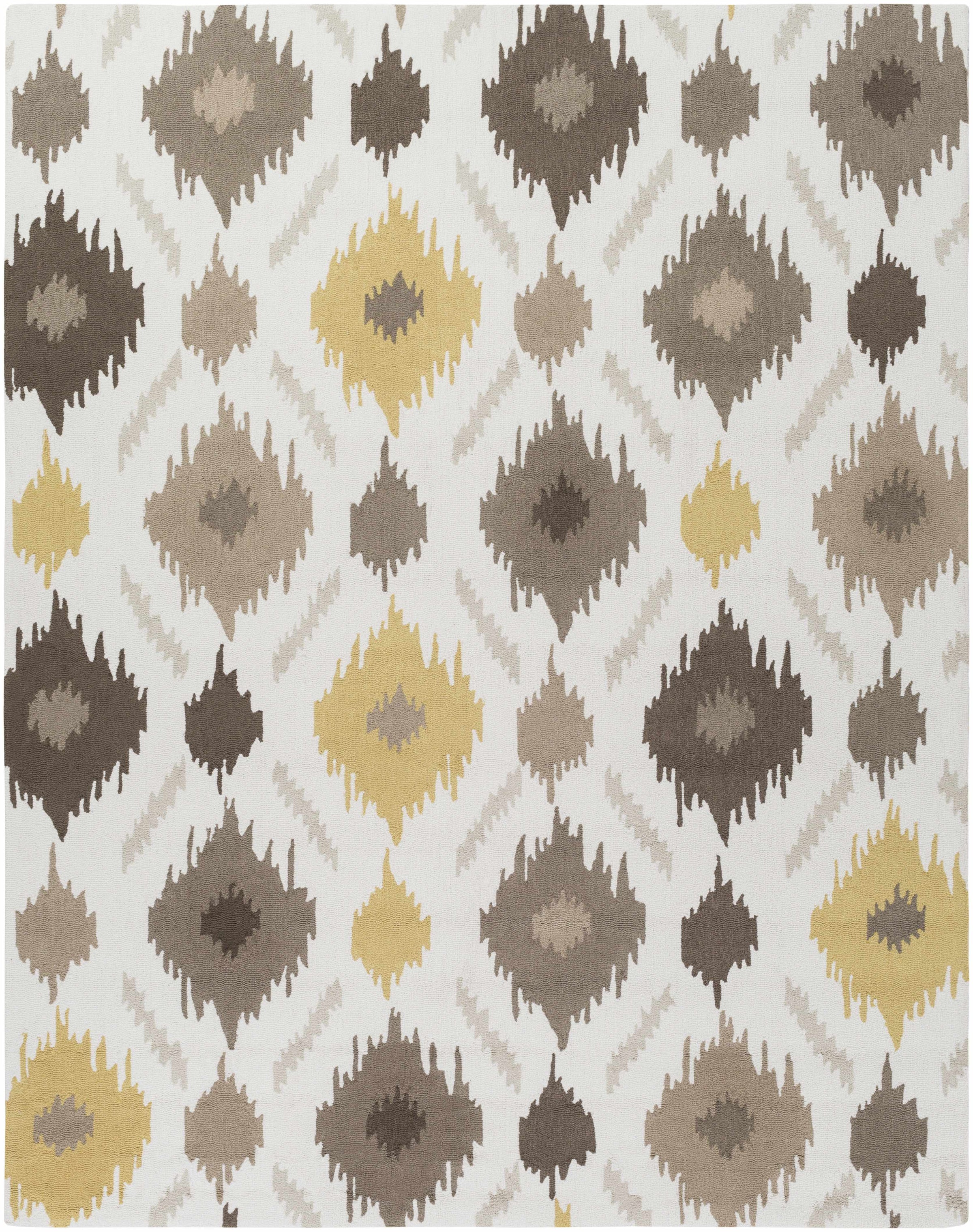 Ivory Hand Hooked 100% Polyester Modern Rectangle Handmade rug, Indoor use only, no fringe, non-washable. round, runner also available